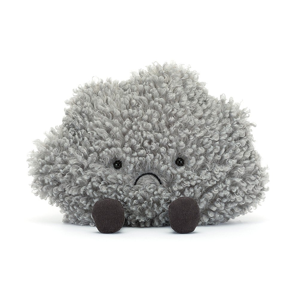 Meet the friendliest storm ever! The Jellycat Storm Cloud features fluffy grey fur, charming boots, and a playful frown. A huggable pal for gloomy days or sunny smiles.