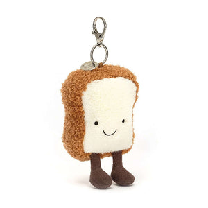 Side view of the Jellycat Amuseable Toast Bag Charm.