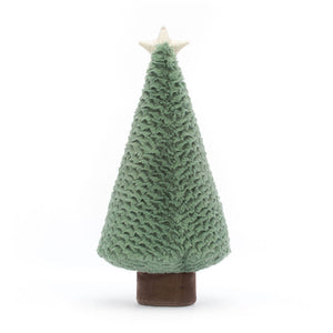 Back view of Jellycat Amuseables Blue Spruce Christmas Tree, showcasing its soft plush fabric and charming tree shape.