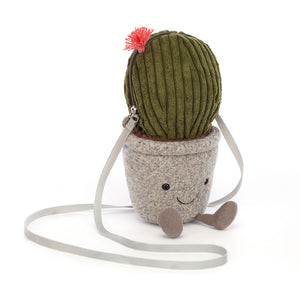 Back view of the Jellycat Amuseables Cactus Bag, showcasing its soft plush texture and playful cactus shape.