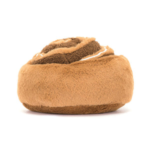 Back view of Jellycat Amuseables Cinnamon Bun plush.