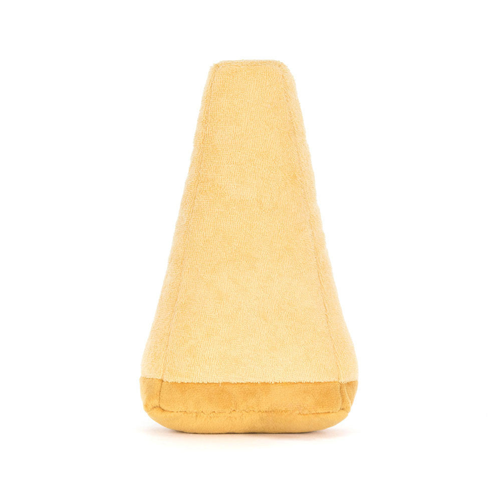 Back view of Jellycat Parmesan plush with soft fabric rind detail.