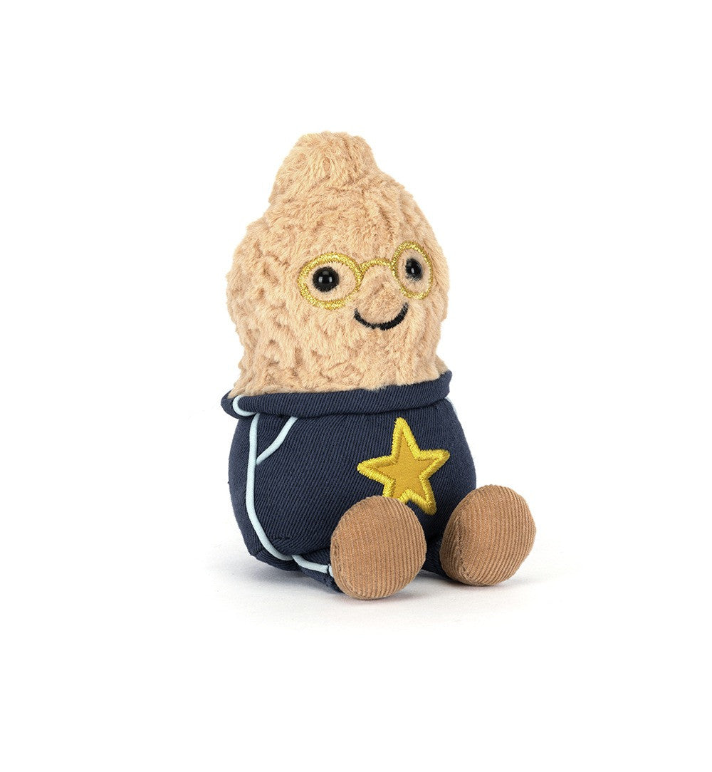 Jellycat Peanut Star Student soft toy front view on white background