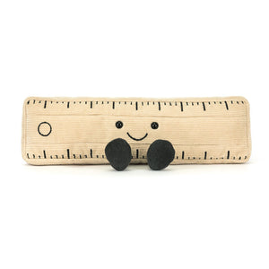 Front-facing Jellycat Amuseables Ruler sitting upright with embroidered markings