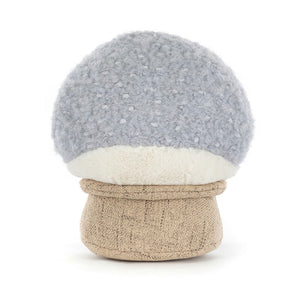 Back view of Jellycat Amuseables Snow Globe soft toy with grey textured fabric dome.