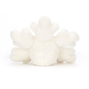 Back View: Don't Miss the Back! The Jellycat Amuseable Snowflake with a Beany Bottom & Textured Winter Details. 