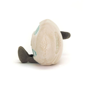 Side profile of Jellycat Amuseables Sports Surfboard showing soft plush texture, cordy feet, and embroidered detailing.