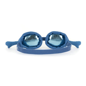 Front view of Jellycat Amuseables Sports Swimming Goggles plush with metallic lenses.