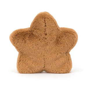 Back view of Jellycat Amuseables Star Cookie plush toy with fluffy star shape.