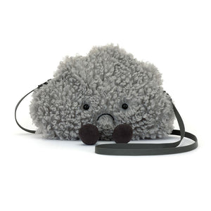 Back view of the Jellycat Amuseables Storm Cloud Bag with a soft, fluffy finish.