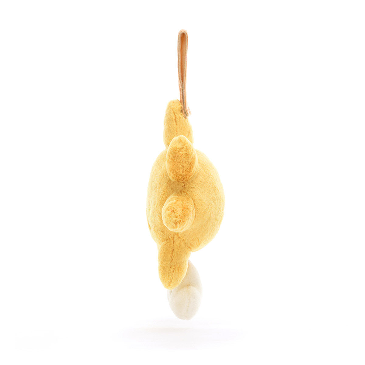  A cheerful Jellycat Amuseable Sun Musical Pull, tilted at an angle, with its smiling embroidered face beaming brightly and a dangling star waiting to be pulled for a sunny lullaby.