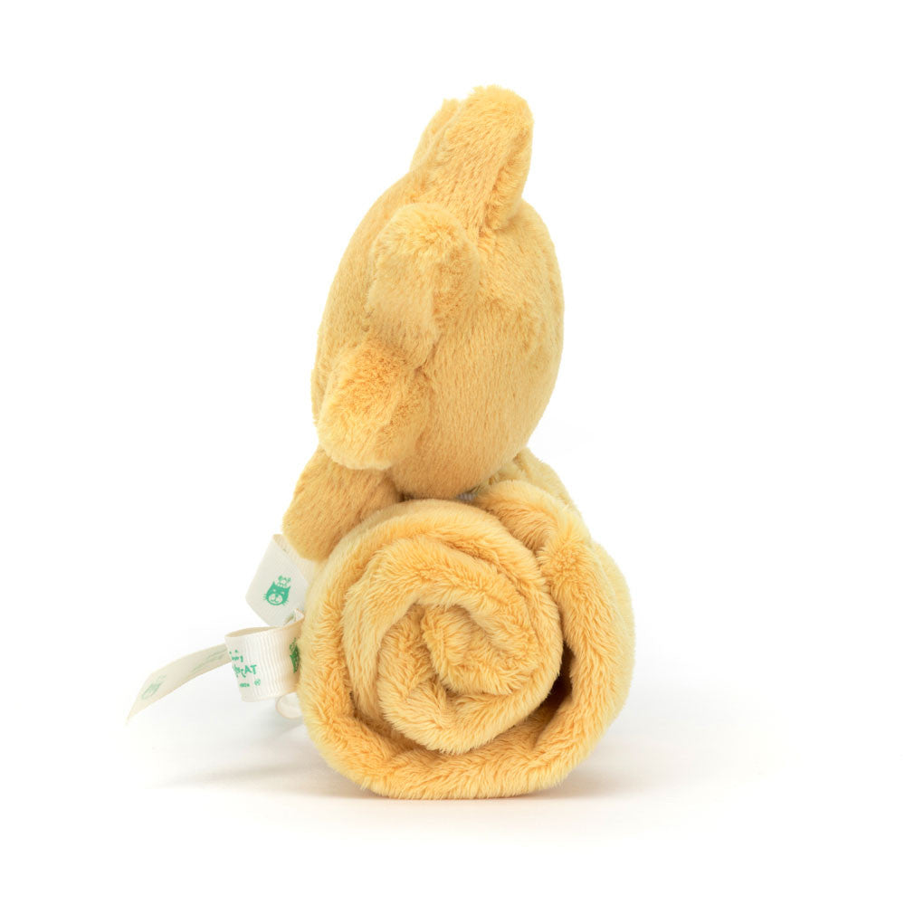 Side angle of Jellycat Amuseable Sun Soother showing soft texture and design.