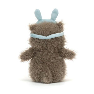 Back View: Backside of the Jellycat Audrey Hootsoftly showcases the soft mocha fur and cute wings