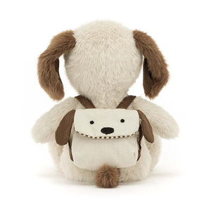 Check out Backpack Puppy's fluffy tail & removable backpack! This oatmeal pup is ready for playtime explorations & snuggles after the adventure.
