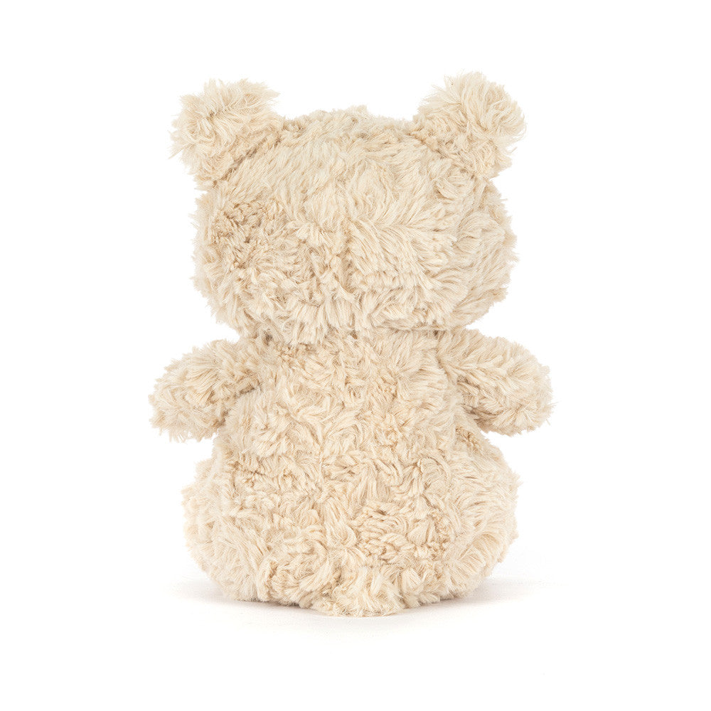 Jellycat Bartholomew Bear Junior back view showing textured fur