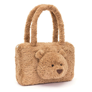 Cuddly Bear Tote! Jellycat Bartholomew Bag Features Chunky Muzzle & Ears