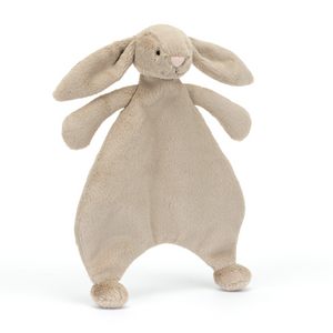 Ready for Adventures! The Jellycat Bashful Beige Bunny Comforter, with its floppy ears and attached blanket, is the perfect companion for playtime or bedtime. 