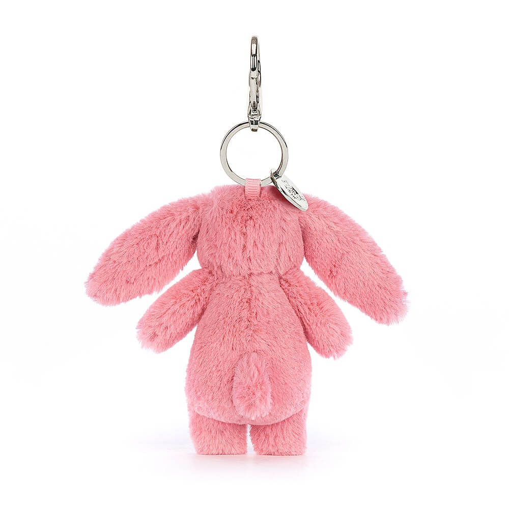 Back view of the Jellycat Bashful Bunny Pink Bag Charm
