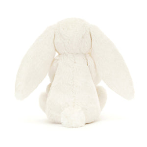 Back view of Jellycat Bashful Bunny plush toy, highlighting the bunny's fluffy tail.