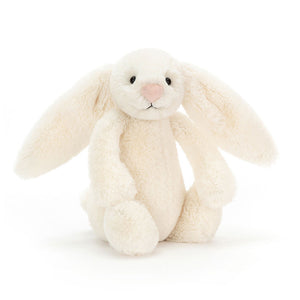 Soft and cuddly Jellycat Bashful Christmas Bunny in a creamy white colour.