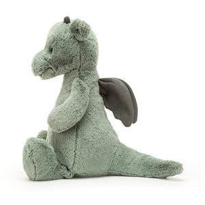 See the playful details of the Bashful Dragon! This soft friend boasts suedey horns, contrast wings & a long, squidgy tail for endless adventures.