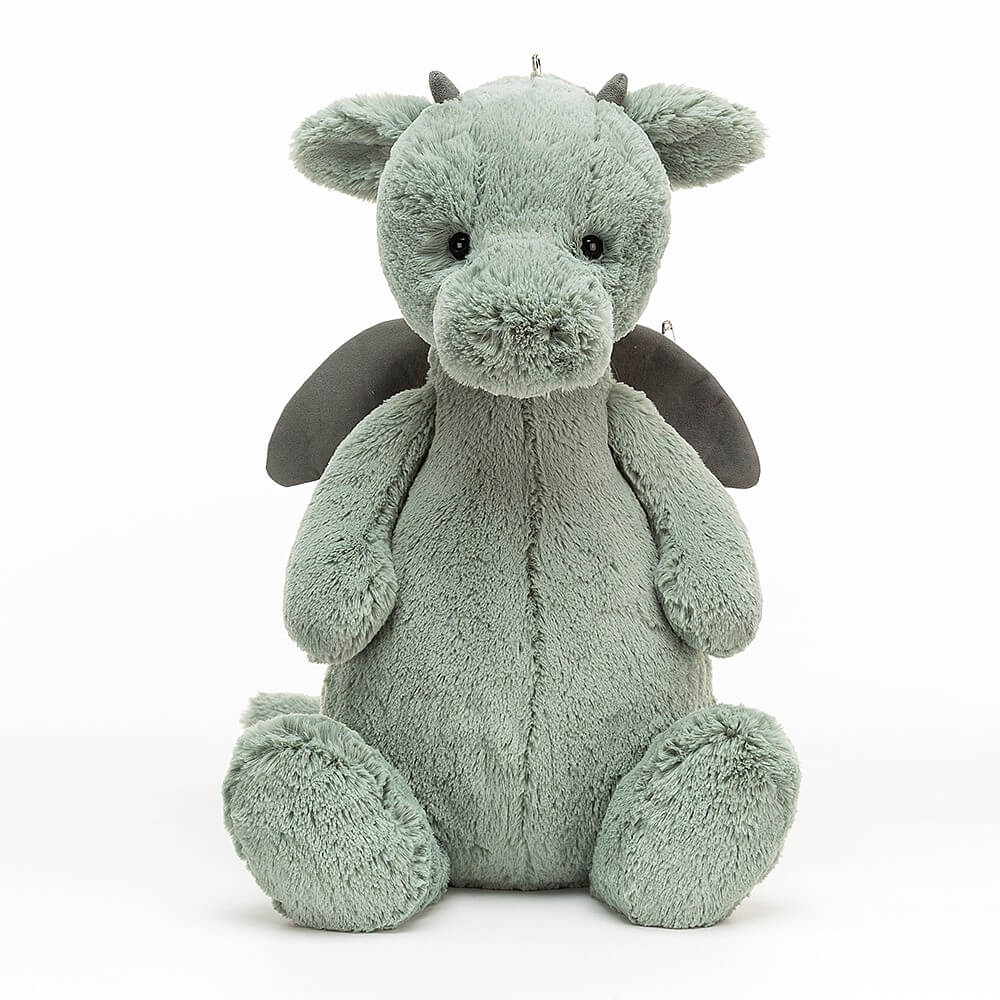 Meet the friendliest dragon around! The Bashful Dragon features supersoft fur, adorable horns & wings, ready to spread mythical cheer.