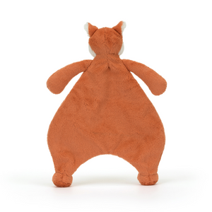 Sleepytime Security: The Jellycat Bashful Fox Cub Comforter's soft fox friend offers a warm cuddle from any angle, with a snuggly cream blanket for ultimate coziness.