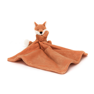 Mischievous Comfort: Unfurling a world of cuddles! The Jellycat Bashful Fox Cub Soother features a playful fox and a luxuriously soft soother body for ultimate comfort. 