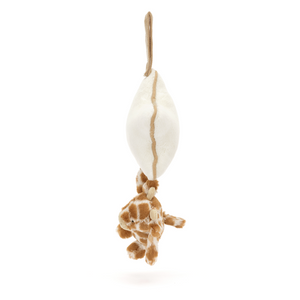 Eco-friendly slumber time! The Jellycat Bashful Giraffe Musical Pull, a cuddly giraffe made with recycled materials, hangs from a soft star and plays a soothing lullaby.