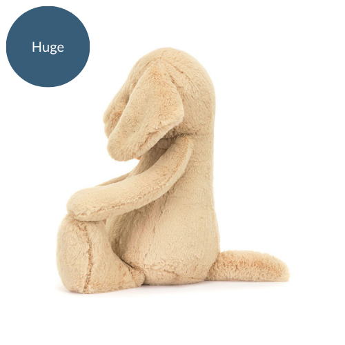 mage 3 (Side Profile - Huge): The side view of the Jellycat Bashful Luxe Puppy Orlando in huge size, displaying its long ears and soft, plush fabric.