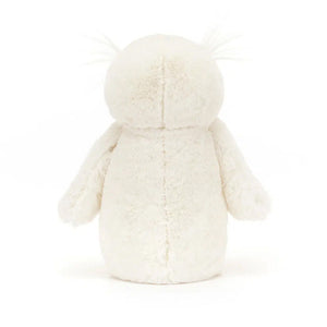A secret wisdom in its eyes! The Jellycat Bashful Owl, with its endearing floppy wings, is a cuddly friend for bedtime stories or playful adventures. (Back view)