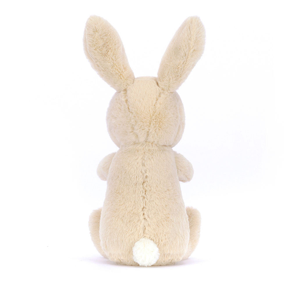 Back view of Jellycat Bonnie Bunny with Egg, showing the plush bunny’s fluffy tail and soft-textured fur.