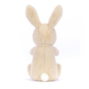 Back view of Jellycat Bonnie Bunny with Egg, showing the plush bunny’s fluffy tail and soft-textured fur.