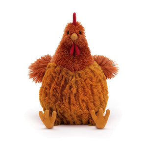 Ready for her close-up! Jellycat Cecile Chicken's round ginger tum, textured wings & confident gaze steal the show. A masterpiece for all ages