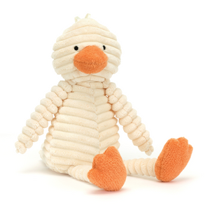 Cuddles on the Go: A Jellycat Corduroy Baby Duckling at an angle, ready for playtime adventures.