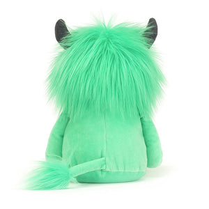 From behind Jellycat Cosmo Monster children's soft toy.
