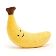 Go bananas for playtime! The Jellycat Fabulous Fruit Banana, with its silly grin and sunshine-yellow fur, is a guaranteed mood booster. (Front view)