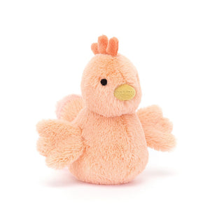 Proud poultry! This Jellycat Fluffy Chicken boasts soft fur, fan-shaped wings & a bright beak. Ready for fluffy adventures!