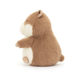 Side view of cuteness: Jellycat's Gordy Guinea Pig showcases his soft fur, podgy form, and adorable tail from the side. Ready for playful cavy adventures.