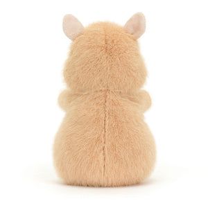 Back View: Backside of the Jellycat Hank Hamster showcases the soft apricot fur.