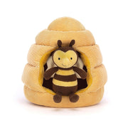 Face-to-face with fuzzy fun! Jellycat Honeyhome Bee features a bright smile, bobbly feelers, & soft wings. Snuggle time awaits!