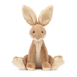 Front view of Jellycat Horticus Hare, showcasing its soft fur and long, floppy ears.
