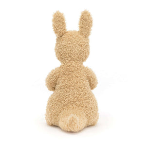 Back view of the Jellycat Huddles Kangaroo showing the tail pocking out behind. 