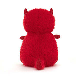 Back View: Jellycat Hugg McSnugg, a loveable red plush toy ready to hug.