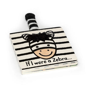 Imagine being a zebra! The Jellycat If I Were A Zebra Book (15cm x 15cm) features textured panels, vibrant pictures, and a story that lets kids dream of a striped life.
