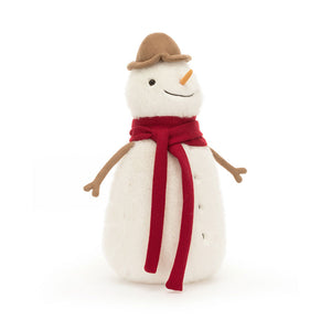  Jellycat Jesse Snowman, a charming snowman with a scarlet scarf and a cheerful grin.