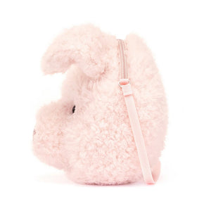 A side view of Jellycat Little Pig Bag.