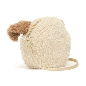 A rear view of Jellycat Little Pup Bag.