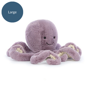 Large: Get tangled in a hug! The Jellycat Maya Octopus (Large) is luxuriously soft and features eight jumbo corduroy tentacles for ultimate cuddling.
