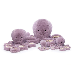 Jellycat Maya Octopus: Available in cuddly sizes! From the huggable Baby to the enormous Really Big, find the perfect Maya for endless ocean cuddles.
